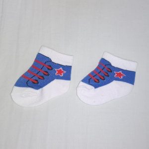 Red Star Medium Blue/White Boys Socks