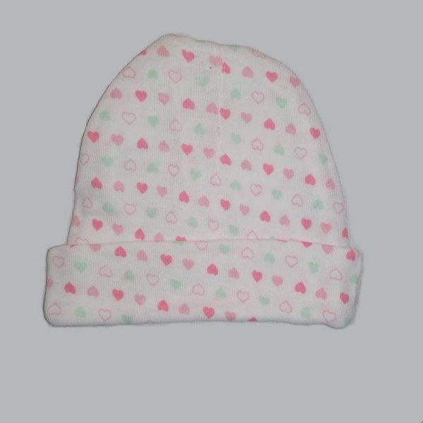 Little Hearts White Girls Cap