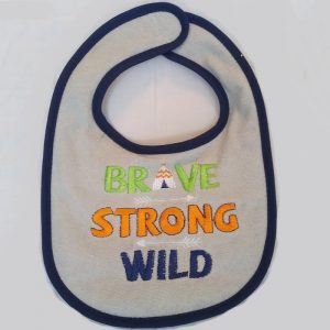 Brave Strong Wild Terry Cloth Bib