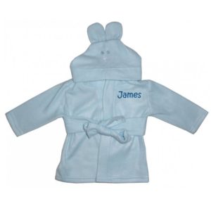 Personalized Fleece Blue Bath Robe