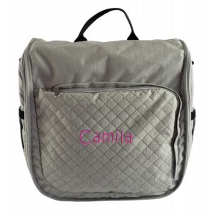 Personalized Diaper Bag Portable Changing Table in Grey
