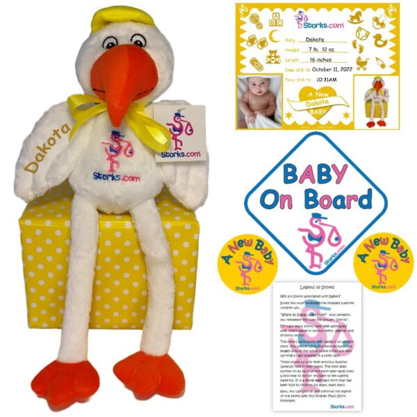 Plush Stork Neutral Keepsake Package